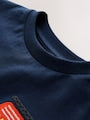 Navy Blue Fire Engine Short Sleeve Appliqué T-Shirt (3mths-7yrs) - Size 3-6 Months (62-68cm)