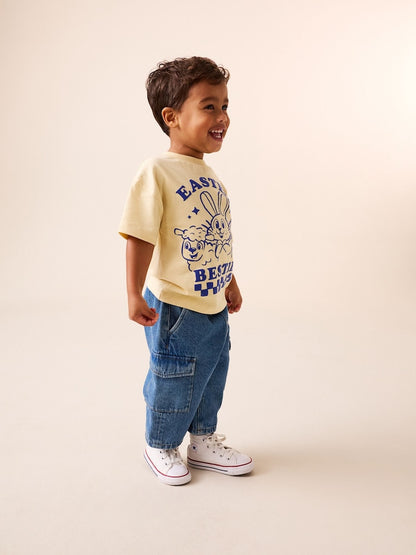 Yellow Bunny Short Sleeve Easter Graphic T-Shirt (3mths-7yrs)