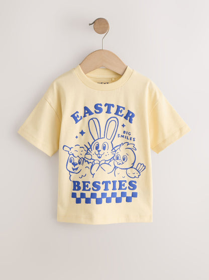 Yellow Bunny Short Sleeve Easter Graphic T-Shirt (3mths-7yrs) - Size 3-6 Months (62-68cm)