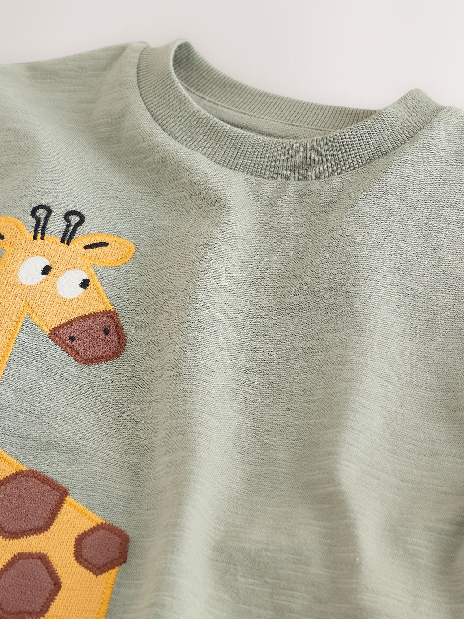 Green Giraffe Short Sleeve Appliqué T-Shirt (3mths-7yrs) - Size 3-6 Months (62-68cm)