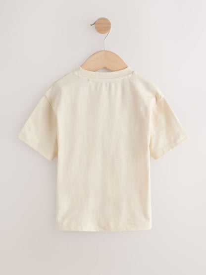 Neutral Safari Animals Short Sleeve 3D Padded T-Shirt (3mths-7yrs) - Size 3-6 Months (62-68cm)