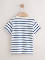 White/Blue Stripe Seagull Short Sleeve 3D Padded T-Shirt (3mths-7yrs) - Size 3-6 Months (62-68cm)