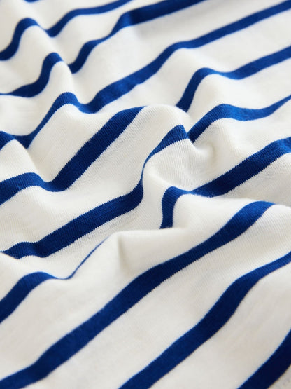 White/Blue Stripe Seagull Short Sleeve 3D Padded T-Shirt (3mths-7yrs)