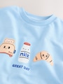 Light Blue Breakfast Trio Short Sleeve Appliqué T-Shirt (3mths-7yrs) - Size 3-6 Months (62-68cm)