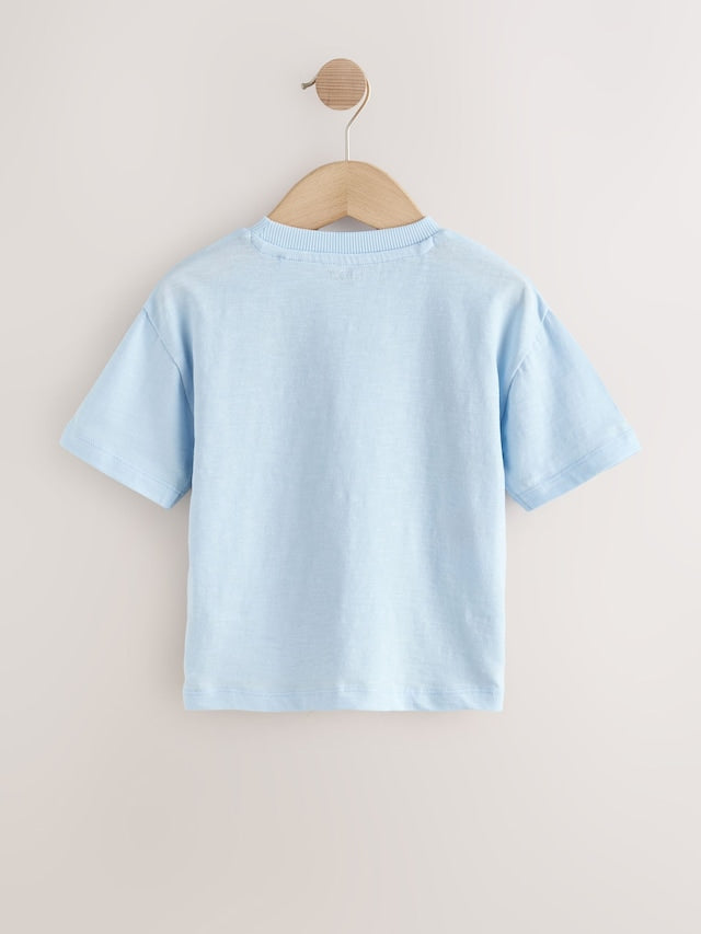 Blue Seaside Short Sleeve Appliqué T-Shirt (3mths-7yrs) - Size 3-6 Months (62-68cm)