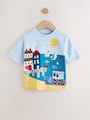 Blue Seaside Short Sleeve Appliqué T-Shirt (3mths-7yrs) - Size 3-6 Months (62-68cm)