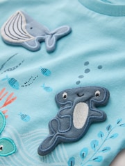 Blue Sea Animal Short Sleeve 3D Padded T-Shirt (3mths-7yrs) - Size 3-6 Months (62-68cm)