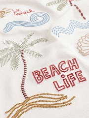 Neutral Beach Palms Short Sleeve Appliqué T-Shirt (3mths-7yrs) - Size 3-6 Months (62-68cm)