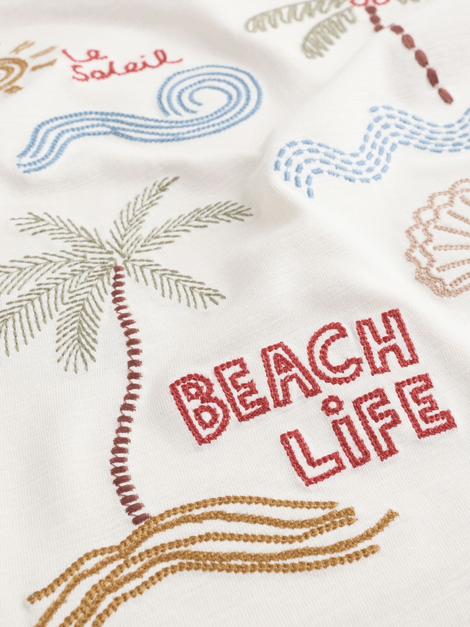 Neutral Beach Palms Short Sleeve Appliqué T-Shirt (3mths-7yrs) - Size 3-6 Months (62-68cm)