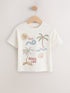 Neutral Beach Palms Short Sleeve Appliqué T-Shirt (3mths-7yrs) - Neutral Beach Palms / 12-18 Months (80-86cm)