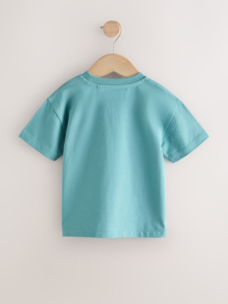 Blue Rocketship Short Sleeve Interactive T-Shirt (3mths-7yrs) - Size 3-6 Months (62-68cm)