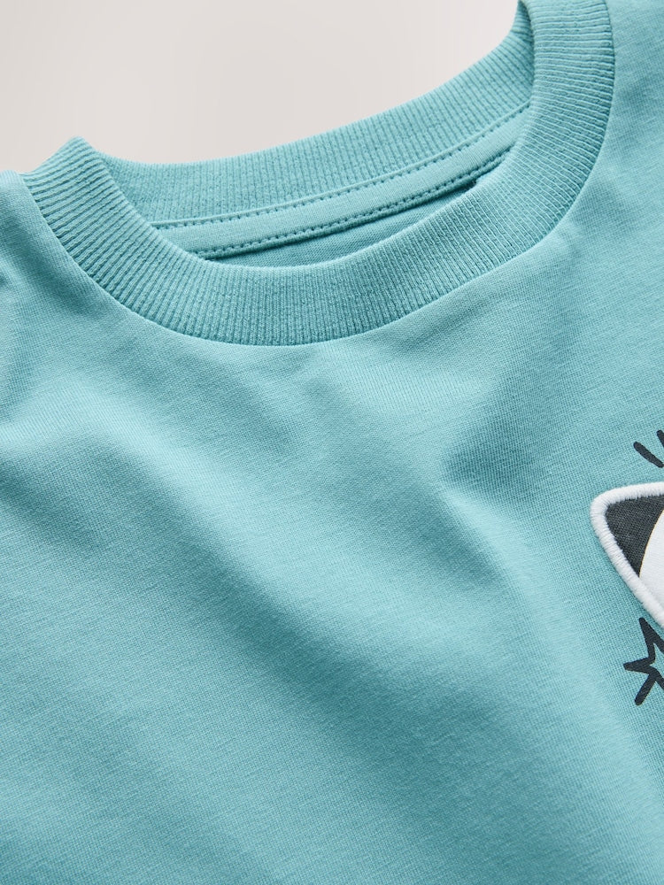Blue Rocketship Short Sleeve Interactive T-Shirt (3mths-7yrs)