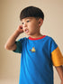 Blue/Green/Yellow Digger Short Sleeve Colourblock T-Shirt (3mths-7yrs) (3mths-7yrs) - Blue/Green/Yellow Digger / 12-18 Months (80-86cm)