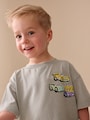 Grey Race Car Short Sleeve Back Print T-Shirt (3mths-7yrs) - Size 3-6 Months (62-68cm)