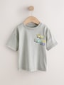 Grey Race Car Short Sleeve Back Print T-Shirt (3mths-7yrs) - Size 3-6 Months (62-68cm)