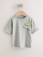 Grey Race Car Short Sleeve Back Print T-Shirt (3mths-7yrs) - Size 3-6 Months (62-68cm)