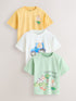 Green Watercolour Farm Short Sleeve Graphic T-Shirts 3 Pack (3mths-7yrs) - Farm / 12-18 Months (80-86cm)