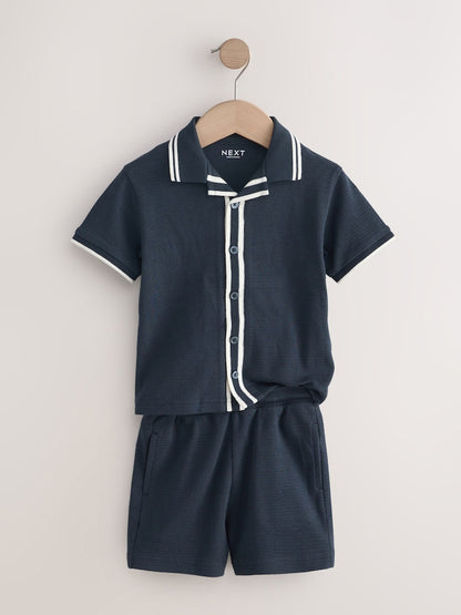 Navy Short Sleeve Shirt and Shorts Set (3mths-7yrs)