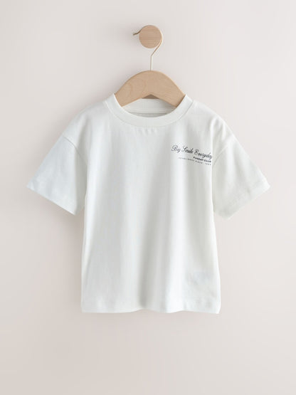 White Slogan Short Sleeve Graphic T-Shirts 3 Pack (3mths-7yrs)
