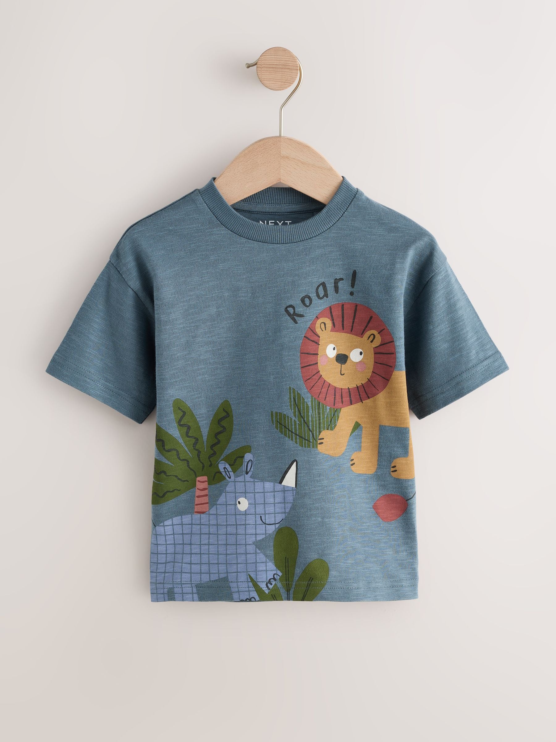 Green Safari Animals Short Sleeve Appliqué T-Shirts 3 Pack (3mths-7yrs) - Size 3-6 Months (62-68cm)