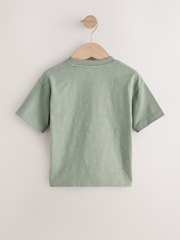 Green Safari Animals Short Sleeve Appliqué T-Shirts 3 Pack (3mths-7yrs) - Size 3-6 Months (62-68cm)