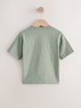 Green Safari Animals Short Sleeve Appliqué T-Shirts 3 Pack (3mths-7yrs) - Size 3-6 Months (62-68cm)