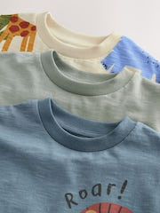 Green Safari Animals Short Sleeve Appliqué T-Shirts 3 Pack (3mths-7yrs) - Size 3-6 Months (62-68cm)