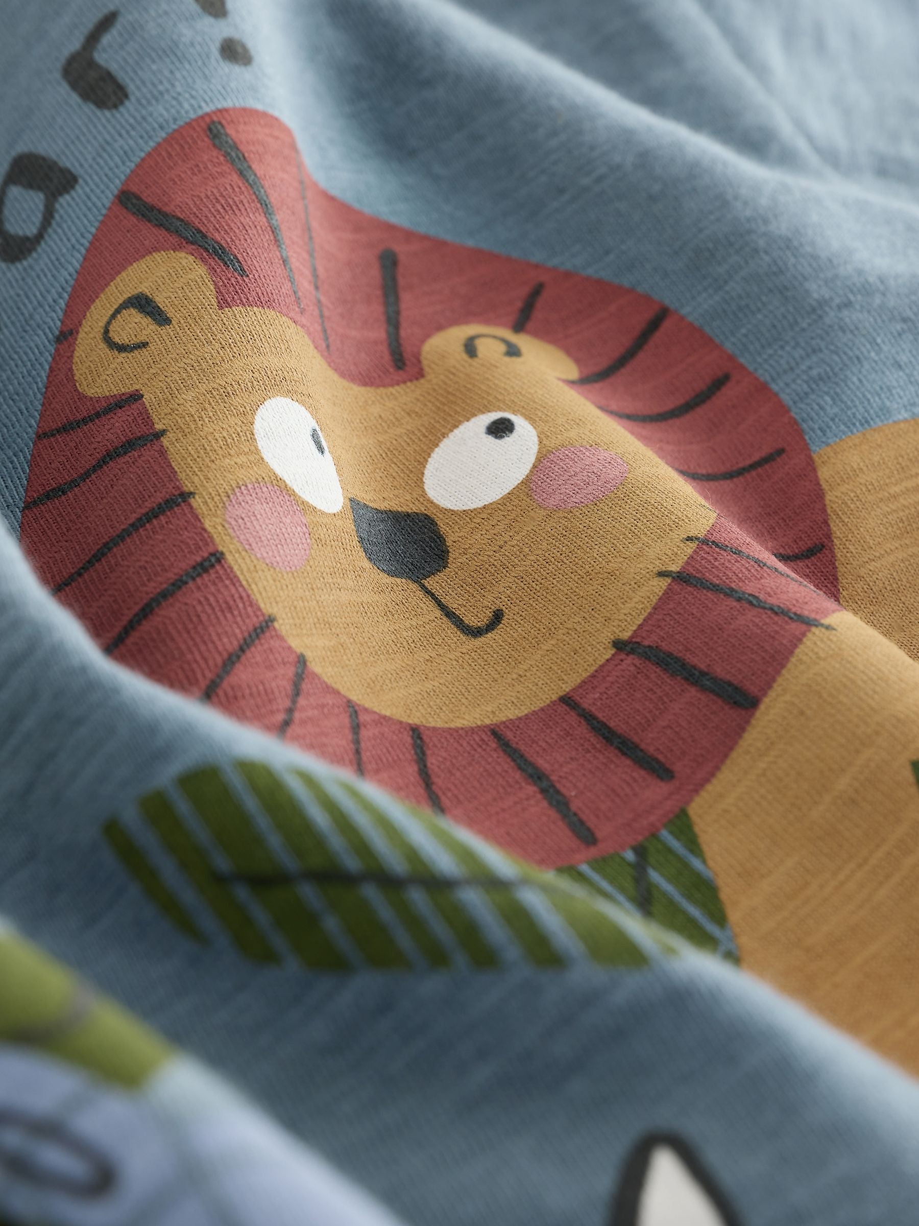 Green Safari Animals Short Sleeve Appliqué T-Shirts 3 Pack (3mths-7yrs) - Size 3-6 Months (62-68cm)