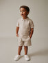 Neutral Zip Neck Short Sleeve Polo Shirt And Shorts Set (3mths-7yrs) - Neutral Zip Neck / 12-18 Months (80-86cm)