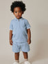 Blue Zip Neck Short Sleeve Polo Shirt And Shorts Set (3mths-7yrs) - Blue Zip Neck / 12-18 Months (80-86cm)