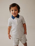 Navy/White Stripe Zip Neck Short Sleeve Polo Shirt And Shorts Set (3mths-7yrs) - Navy/White Stripe Zip Neck / 12-18 Months (80-86cm)