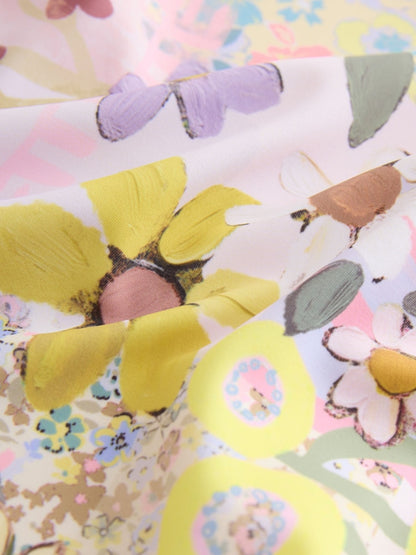 Pink Patchwork Floral Long Sleeve Sunsafe Swimsuit (3mths-16yrs) - Size 3-6 Months (62-68cm)