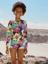 Black Tropical One Piece Short Swimsuit (3-16yrs) - 10 Years (140cm)