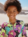 Black Tropical One Piece Short Swimsuit (3-16yrs) - Size 3 Years (98cm)