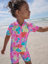 Multi Rainbow Floral Sunsafe Swimsuit (3mths-10yrs) - Multi Rainbow Floral Sunsafe / 12-18 Months (80-86cm)