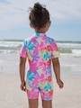Multi Rainbow Floral Sunsafe Swimsuit (3mths-10yrs) - Size 3-6 Months (62-68cm)
