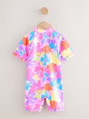 Multi Rainbow Floral Sunsafe Swimsuit (3mths-10yrs) - Size 3-6 Months (62-68cm)