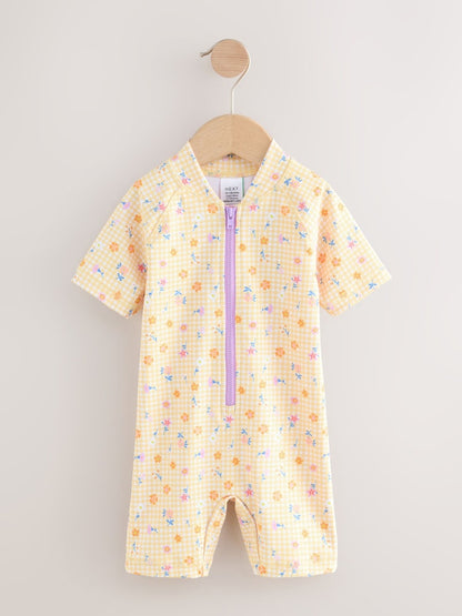 Yellow Gingham Ditsy Sunsafe Swimsuit (3mths-10yrs)