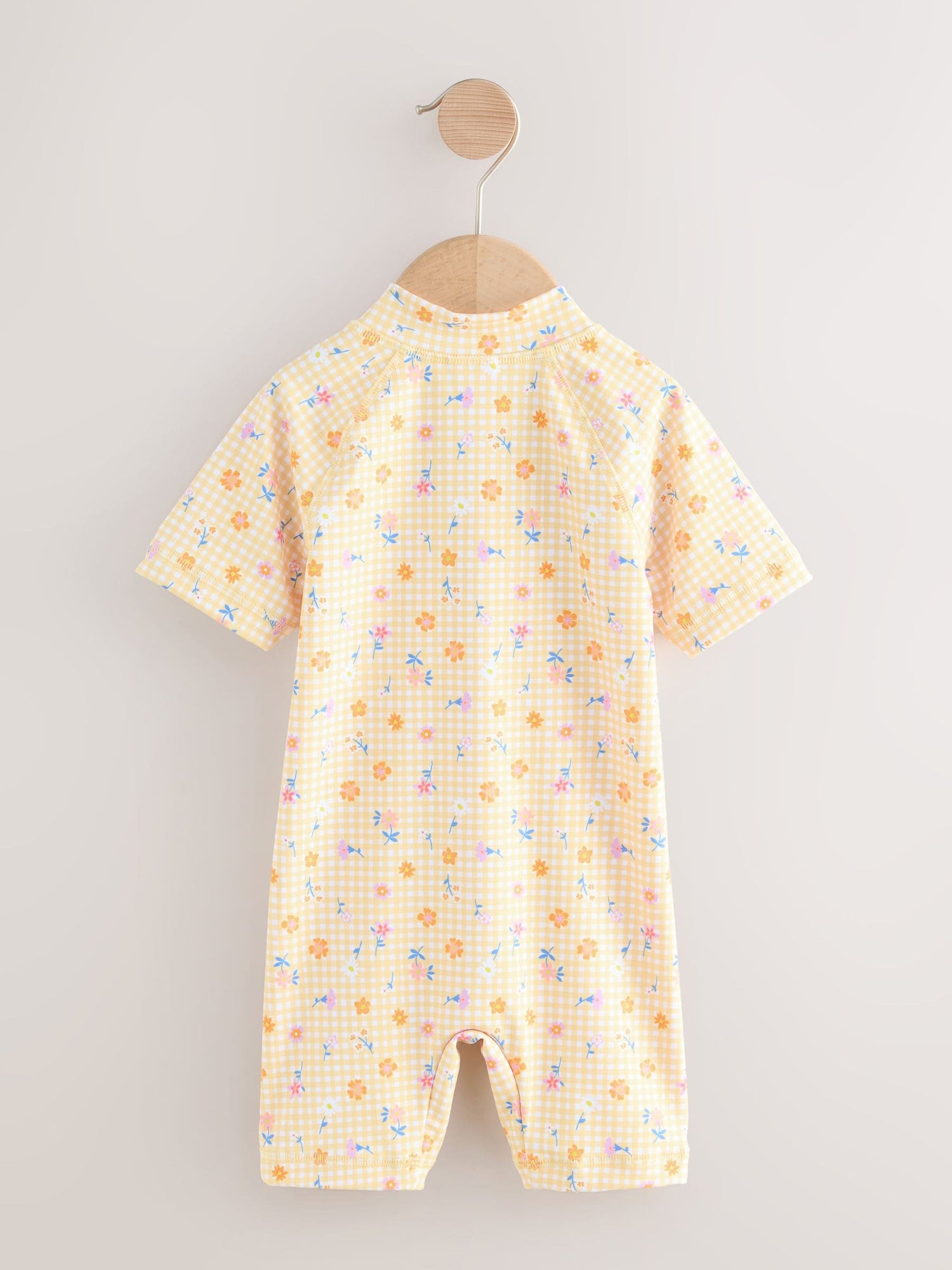 Yellow Gingham Ditsy Sunsafe Swimsuit (3mths-10yrs) - Size 3-6 Months (62-68cm)