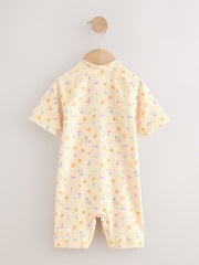 Yellow Gingham Ditsy Sunsafe Swimsuit (3mths-10yrs) - Size 3-6 Months (62-68cm)