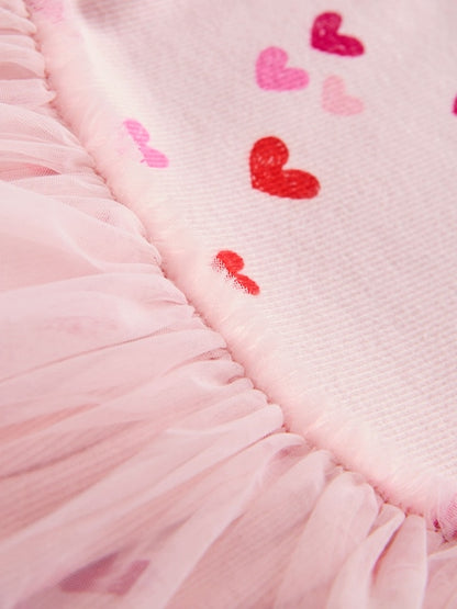 Pink Hearts Mesh Skirt Dress (3mths-7yrs)