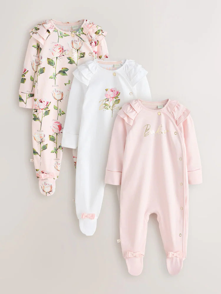 Baker by Ted Baker 3 Pack Sleepsuits