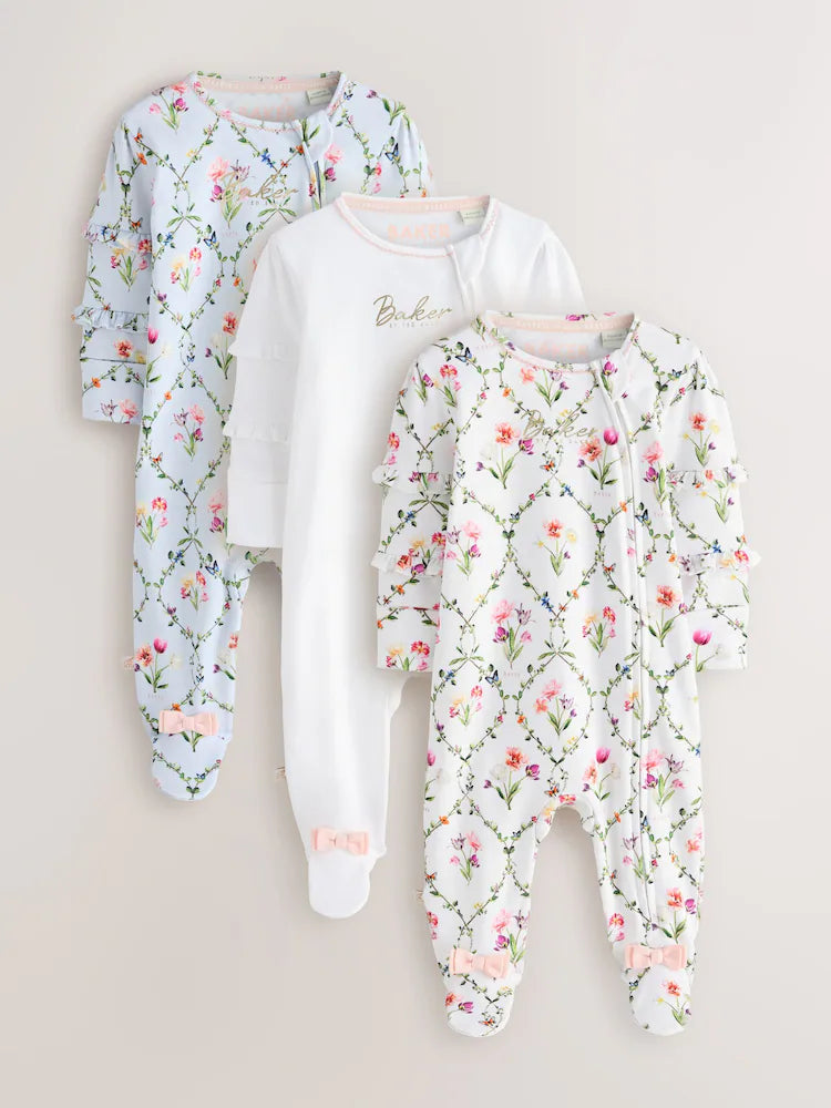Baker by Ted Baker 3 Pack Sleepsuits