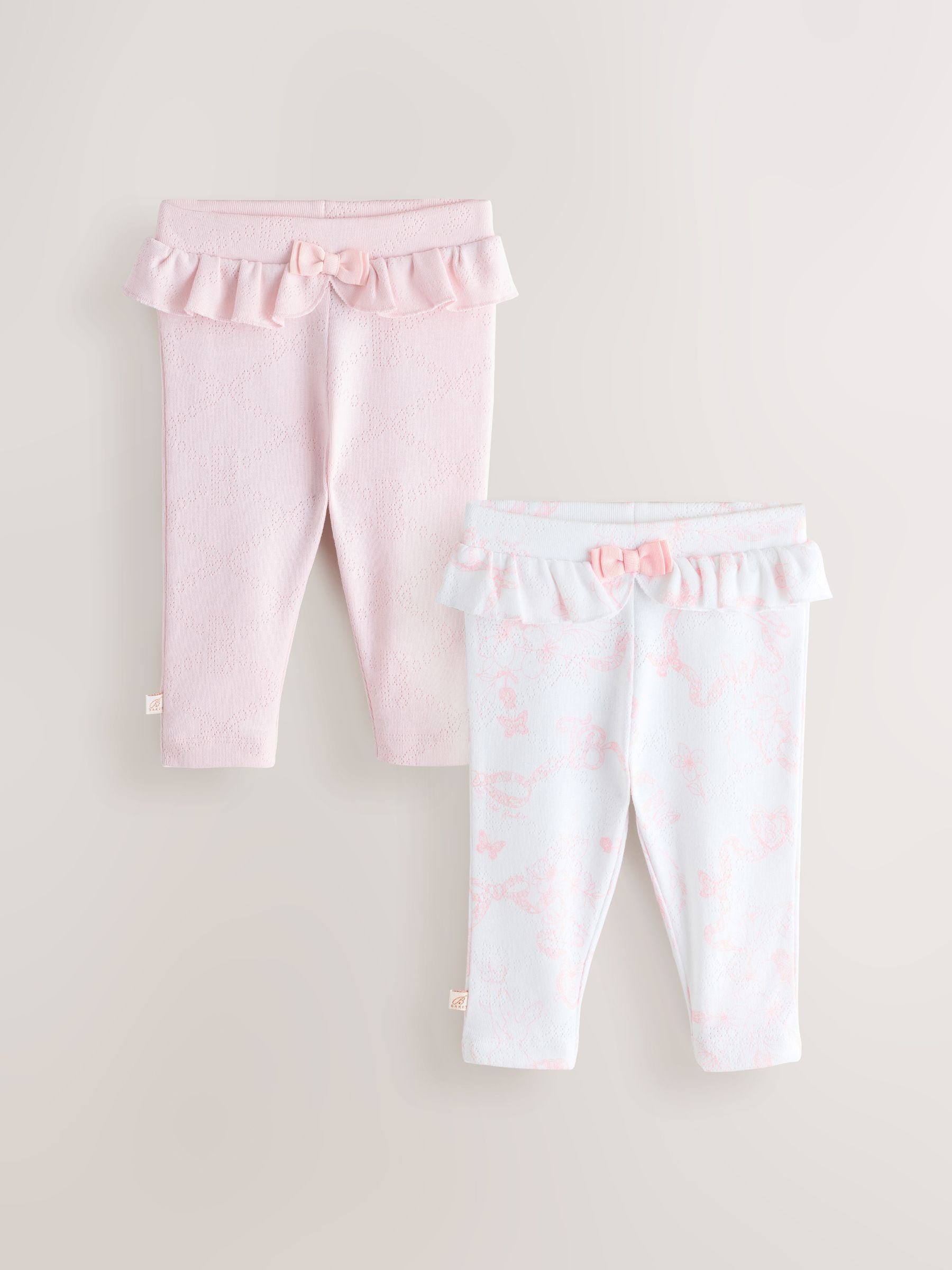 Baker by Ted Baker 2 Pack Pointelle Layette Leggings - Size Newborn - Option 1