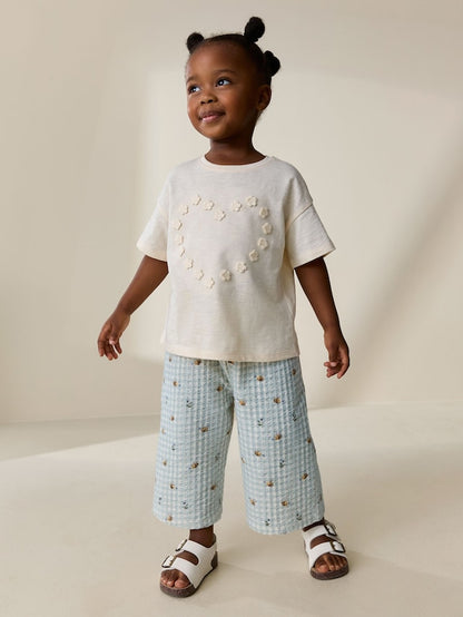 Green Gingham Bee Wide Leg Trousers (3mths-7yrs) - Size 3-6 Months (62-68cm)