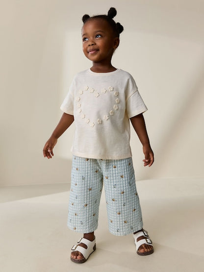 Green Gingham Bee Wide Leg Trousers (3mths-7yrs) - Size 3-6 Months (62-68cm)