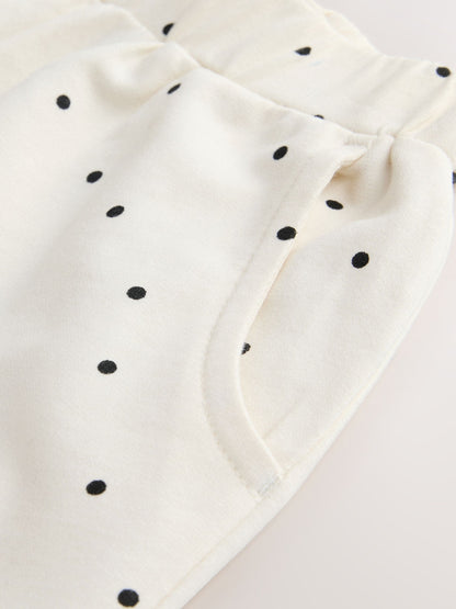 White Mono Spot Bears Embellished Barrel Trousers (3mths-7yrs) - Size 3-6 Months (62-68cm)