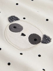 White Mono Spot Bears Embellished Barrel Trousers (3mths-7yrs) - Size 3-6 Months (62-68cm)