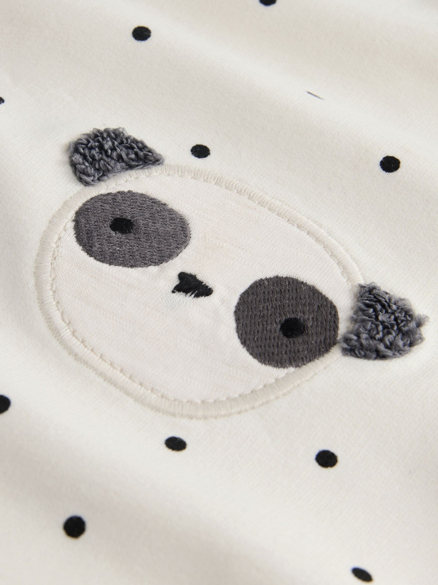 White Mono Spot Bears Embellished Barrel Trousers (3mths-7yrs) - Size 3-6 Months (62-68cm)