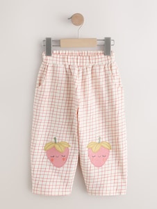 Cream/Pink Floral Ditsy Pull On Trousers (3mths-7yrs) - Size 3-6 Months (62-68cm)